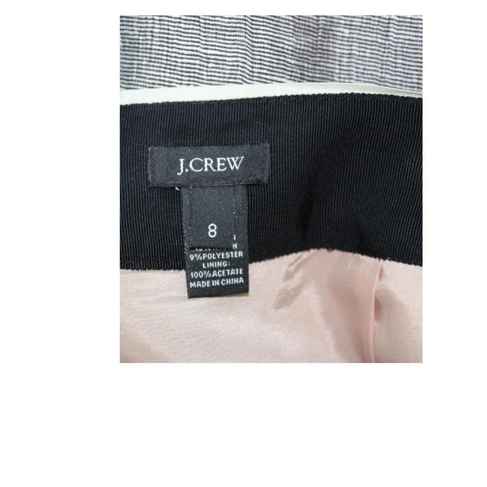 J.Crew Beige/Black Crinkled‎ Linen Mini Skirt in size 8